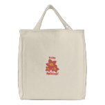 Happy Holidays with Poinsettias Embroidered Bag