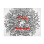 Happy Holidays Wreath Postcard
