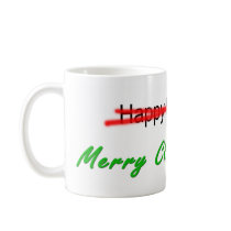 Happy Holidays X-out Merry Christmas Mug