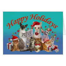 Happy Holidays your Feline Friends Greeting Card