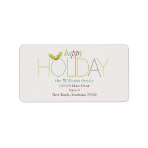 Happy Holly-day Personalized Address Labels
