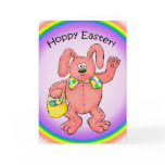 Happy Hoppy Funny Easter Bunny Card Rainbow