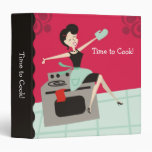 Happy housewife cooking baking recipe binder