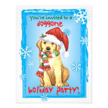 Happy Howliday Yellow Lab Invitation