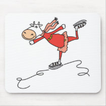 happy ice skating cow mouse mat