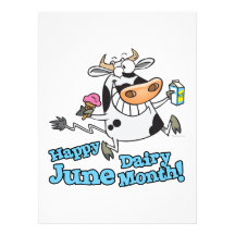 happy june dairy month funny cartoon cow invitations