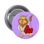 Happy King Lion Cartoon Button