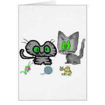 Happy Kitties Show Off There Fun Toys Cards