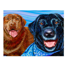 Happy Labs Post Card
