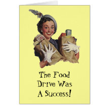 Happy Lady Food Drive Groceries Thank You Cards TY