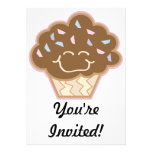 happy little chocolate cupcake invitation