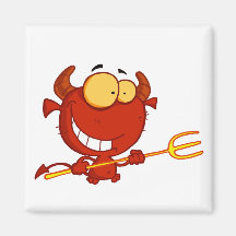 Happy-little-devil-with-pitchfork Magnet