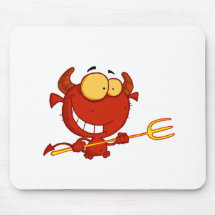 Happy-little-devil-with-pitchfork Mouse Pad