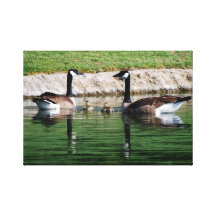 Happy little Family Stretched Canvas Print
