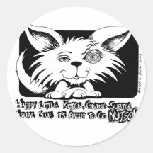 Happy Little Kitten... About to go NUTSO! Stickers