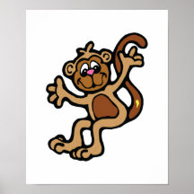 happy little monkey poster