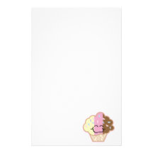 happy little neopolitan cupcake personalized stationery