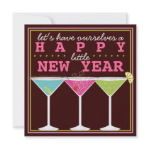 Happy Little New Years Eve Cocktail Party Custom Invites