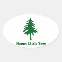 Happy Little Tree Oval Stickers