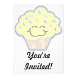 happy little vanilla cupcake personalized announcements
