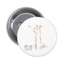 Happy Llama Loves You Pins