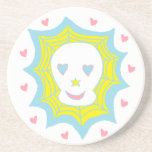 Happy Love Skull Beverage Coasters