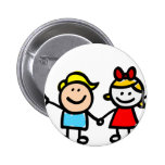 happy lover children with heart shape balloon pin