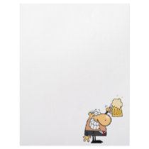 happy man cartoon celebrating with beer letterhead