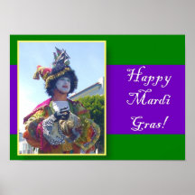 Happy Mardi Gras clown poster