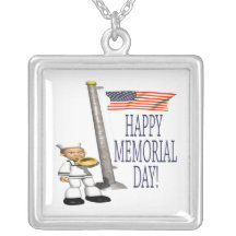 Happy Memorial Day Personalized Necklace