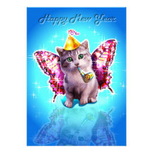 Happy Mew Year Custom Invites
