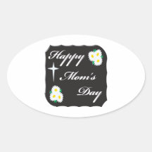 Happy Moms Day Oval Stickers