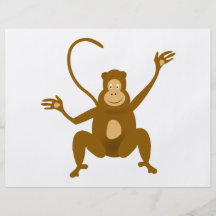 Happy monkey cartoon flyer