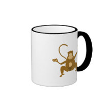Happy monkey cartoon mug