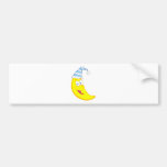 Happy Moon Mascot Cartoon Character Bumper Sticker