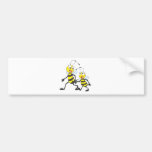 Happy Mother and Daughter Bee Walking Together Bumper Stickers