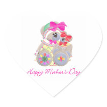 Happy Mother's Day (9) Heart Stickers