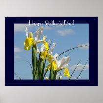 Happy Mother's Day! art prints Blue Sky Irises