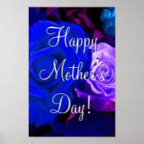 Happy Mother's Day Blue Purple Rose