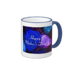 Happy Mother's Day Blue Purple Rose V Coffee Mugs