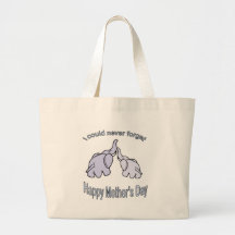 Happy Mothers Day Elephants Canvas Bags