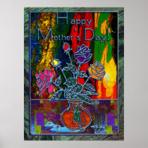 Happy Mothers Day Floral Abstract