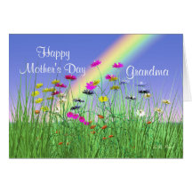 Happy Mothers Day for Grandma Spring Flowers Card