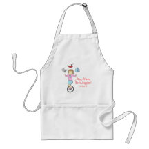 Happy Mother's Day - Happy Juggler Mum on Unicycle Aprons