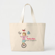 Happy Mother's Day - Happy Juggler Mum on Unicycle Tote Bags