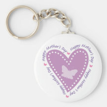 Happy Mothers Day Heart & Butterfly Keychain