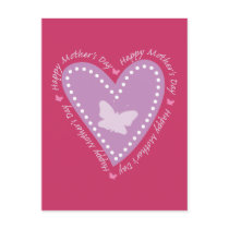 Happy Mothers Day Heart & Butterfly Post Cards