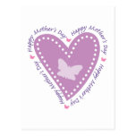Happy Mothers Day Heart & Butterfly Postcard