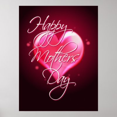 HAPPY MOTHER'S DAY HEART by SHARON SHARPE Posters by sharonsharpe