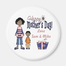 Happy Mother's Day - Kids & Present Refrigerator Magnets